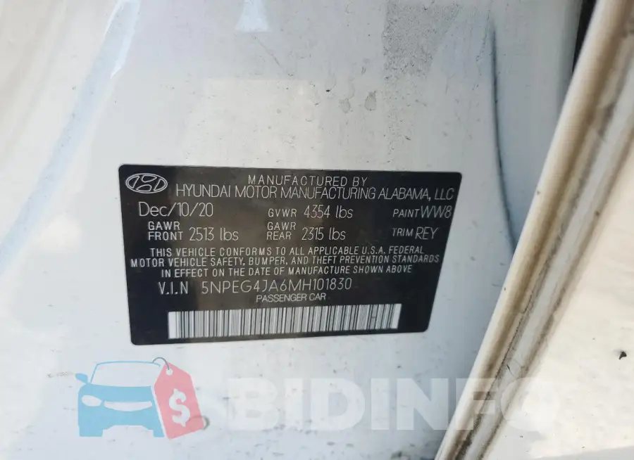 5NPEG4JA6MH101830 Photo# 12