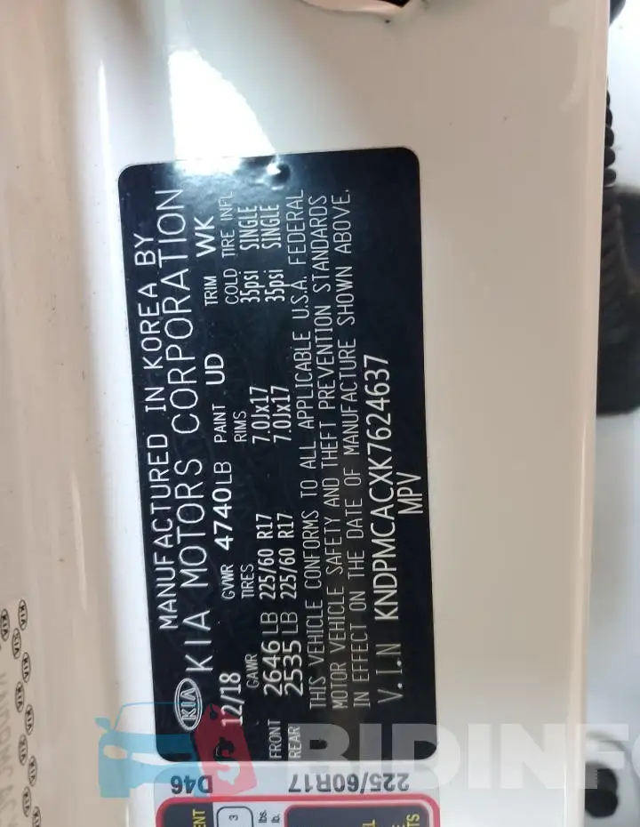 KNDPMCACXK7624637 Photo# 13
