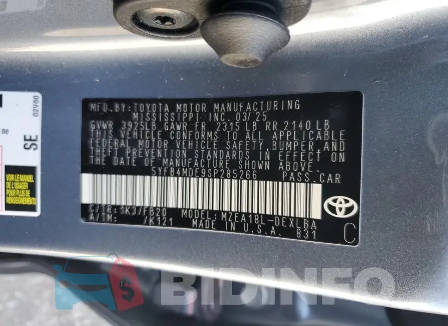 5YFB4MDE9SP285266 Photo# 13