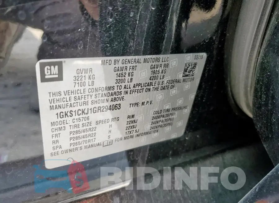 1GKS1CKJ1GR294063 Photo# 12