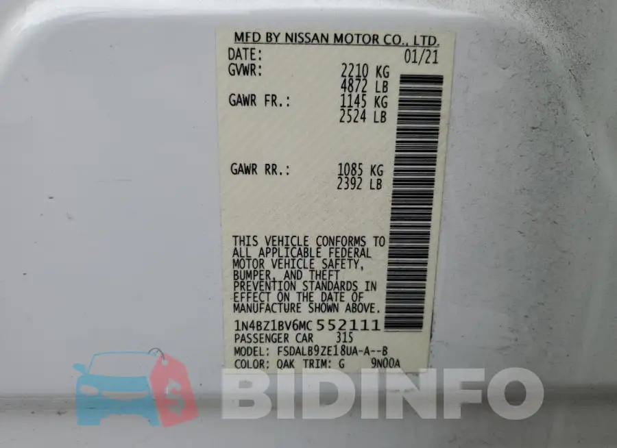 1N4BZ1BV6MC552111 Photo# 12