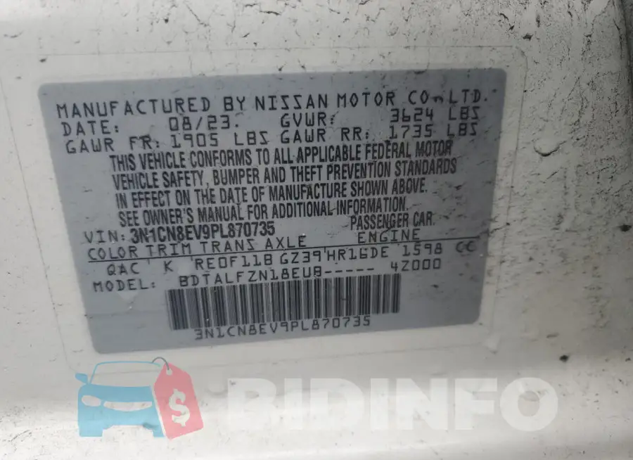 3N1CN8EV9PL870735 Photo# 13