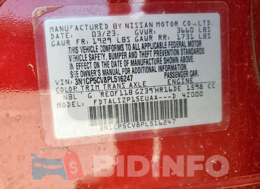 3N1CP5CV8PL516247 Photo# 14