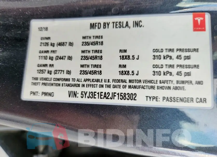 5YJ3E1EA2JF158302 Photo# 13
