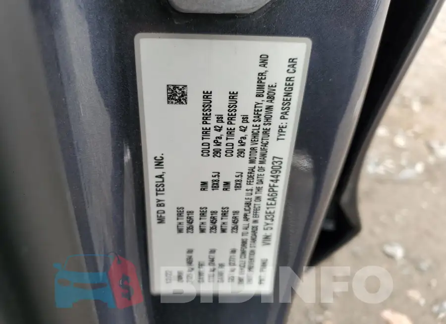 5YJ3E1EA6PF449037 Photo# 13