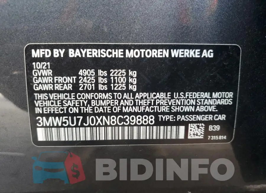 3MW5U7J0XN8C39888 Photo# 13