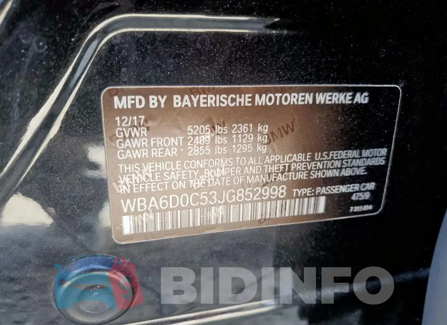 WBA6D0C53JG852998 Photo# 13
