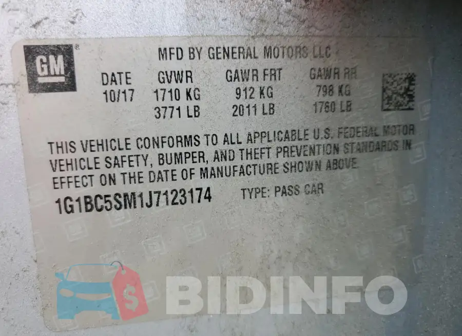 1G1BC5SM1J7123174 Photo# 12