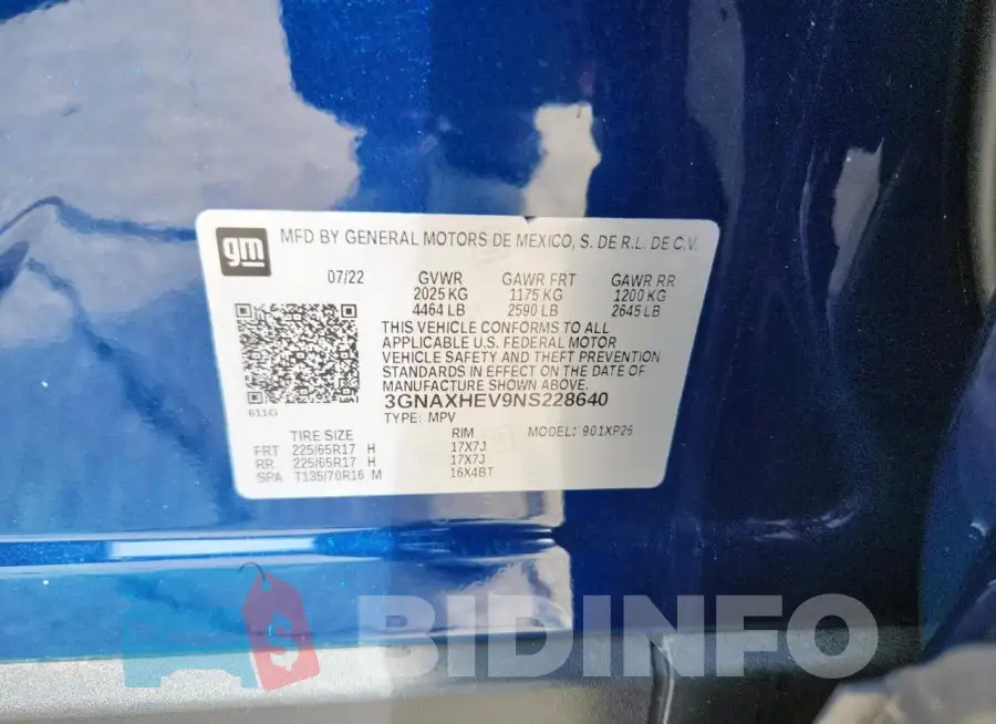 3GNAXHEV9NS228640 Photo# 13