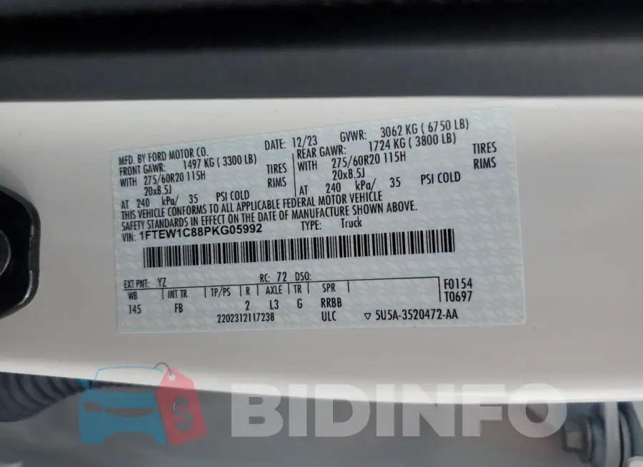 1FTEW1C88PKG05992 Photo# 12