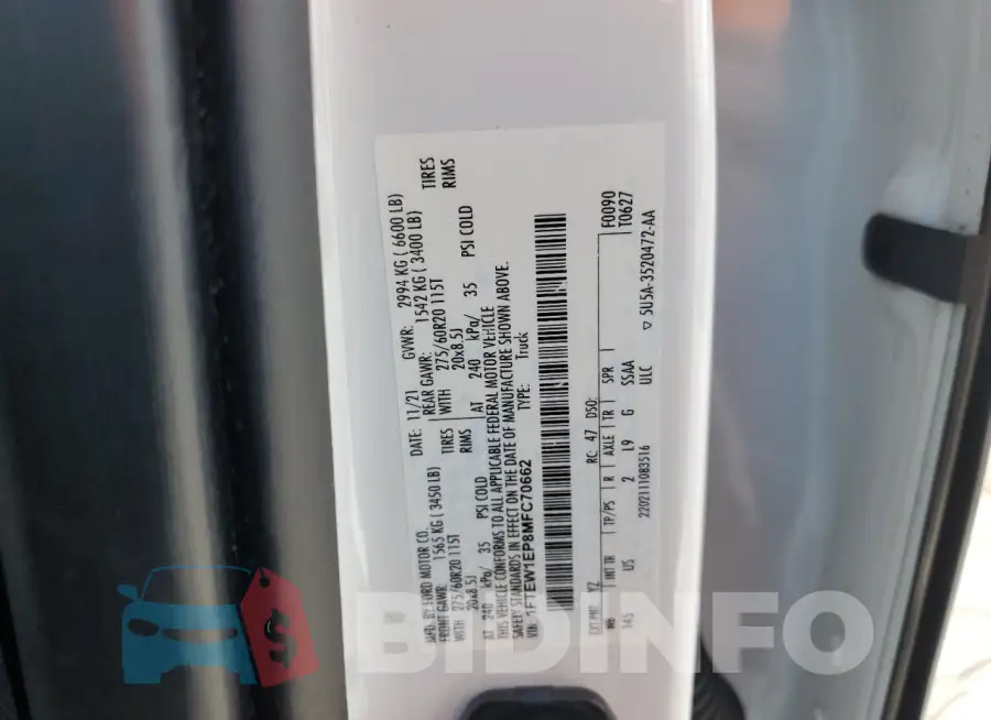 1FTEW1EP8MFC70662 Photo# 12