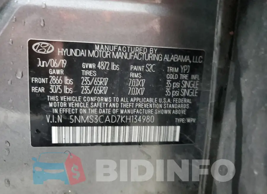 5NMS3CAD7KH134980 Photo# 13