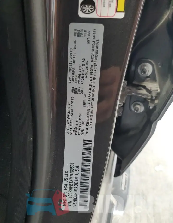 1C6SRFBTXMN780534 Photo# 12