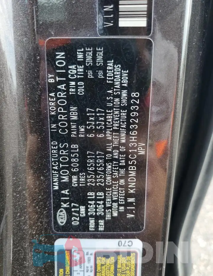 KNDMB5C13H6329328 Photo# 13