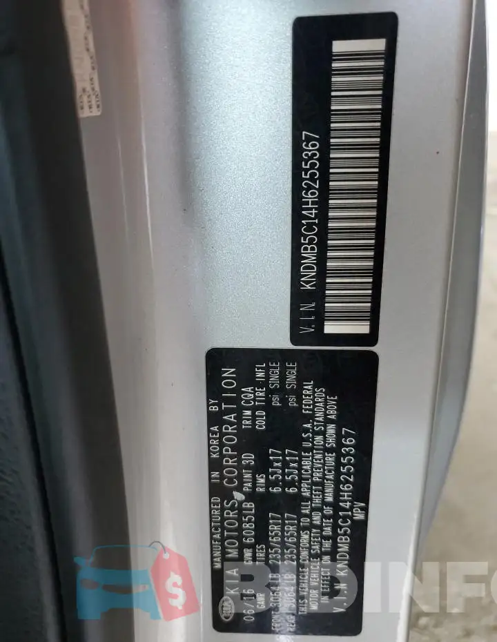 KNDMB5C14H6255367 Photo# 13