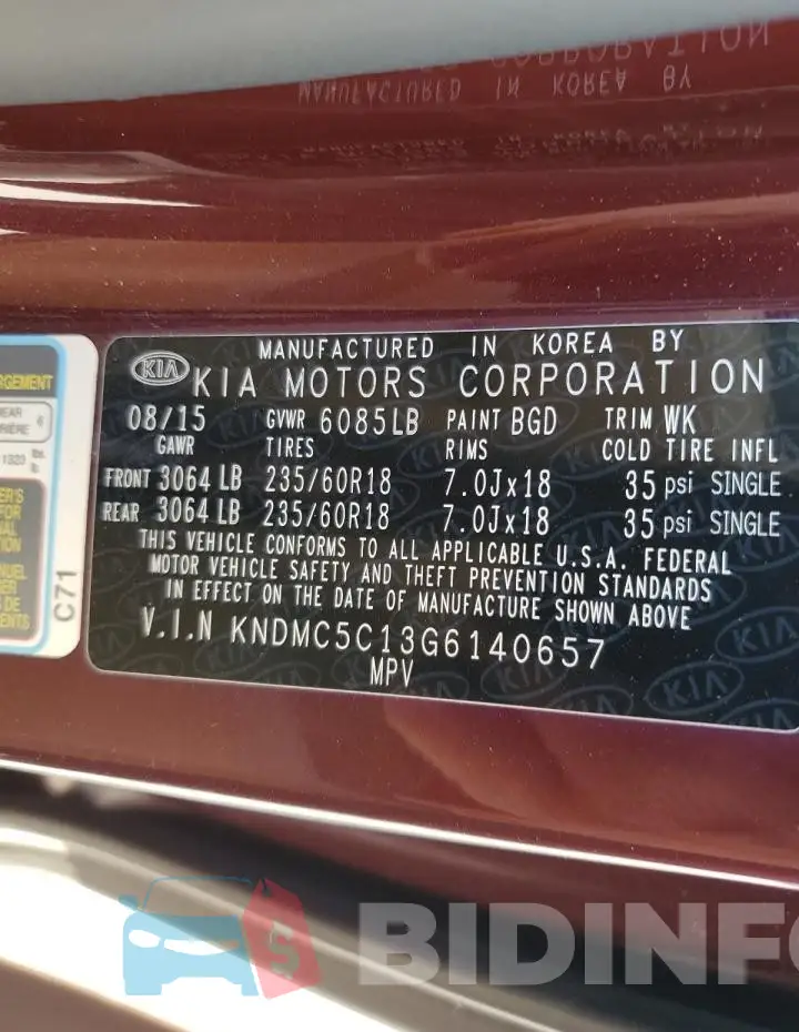 KNDMC5C13G6140657 Photo# 13
