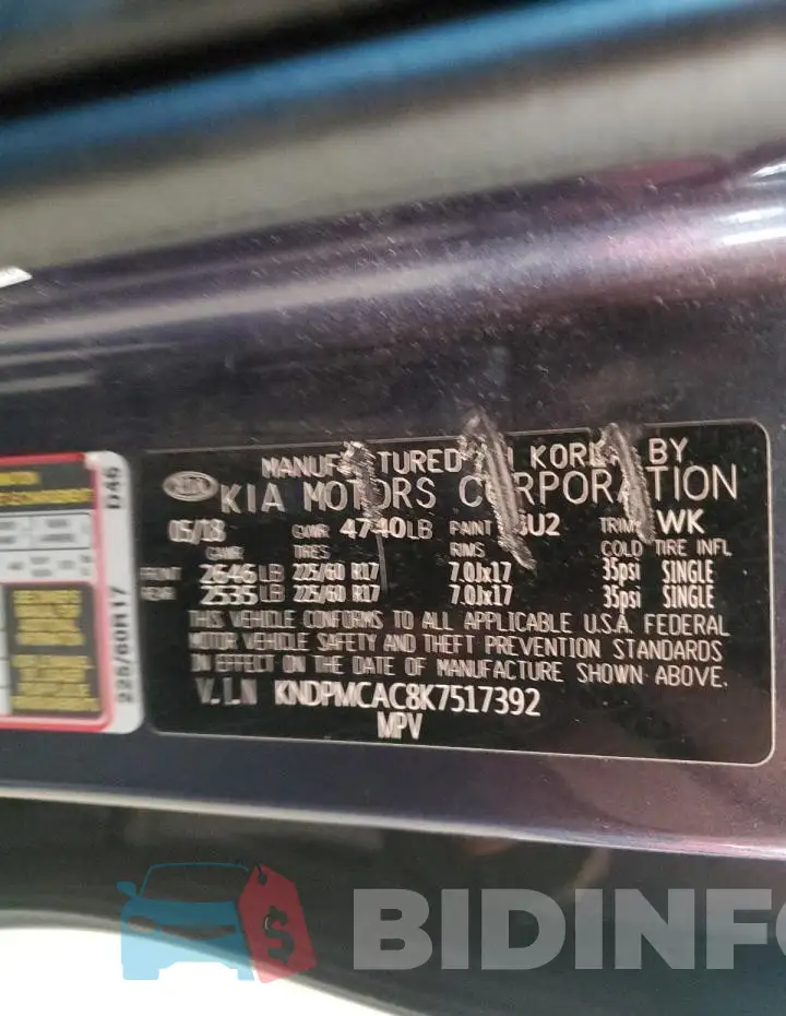 KNDPMCAC8K7517392 Photo# 13