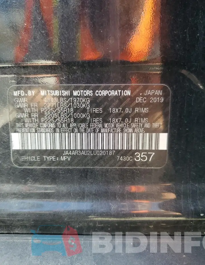 JA4AR3AU2LU020187 Photo# 13