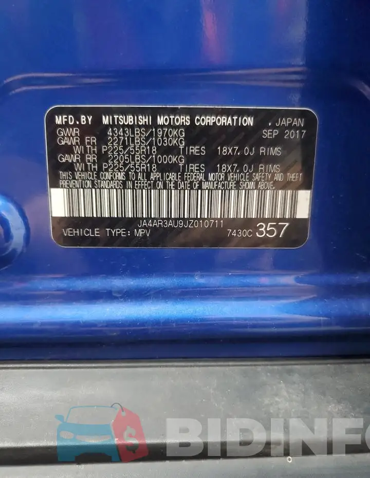 JA4AR3AU9JZ010711 Photo# 13