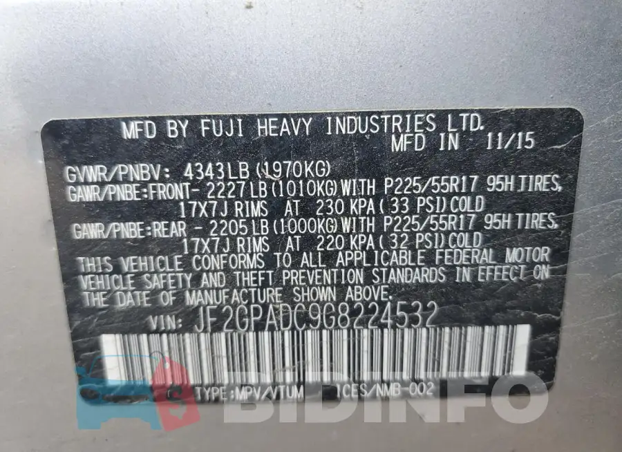 JF2GPADC9G8224532 Photo# 13
