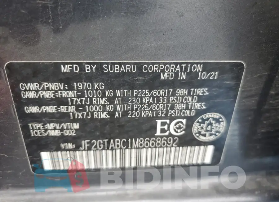JF2GTABC1M8668692 Photo# 14