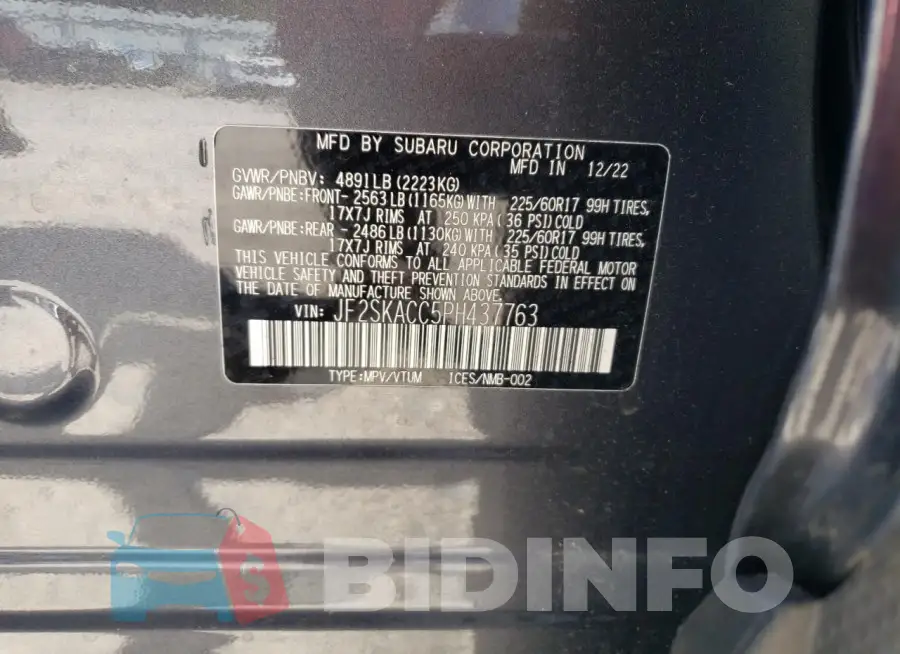 JF2SKACC5PH437763 Photo# 13