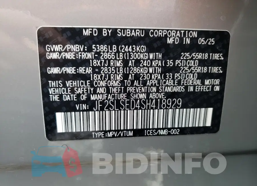 JF2SLSED4SH418929 Photo# 13
