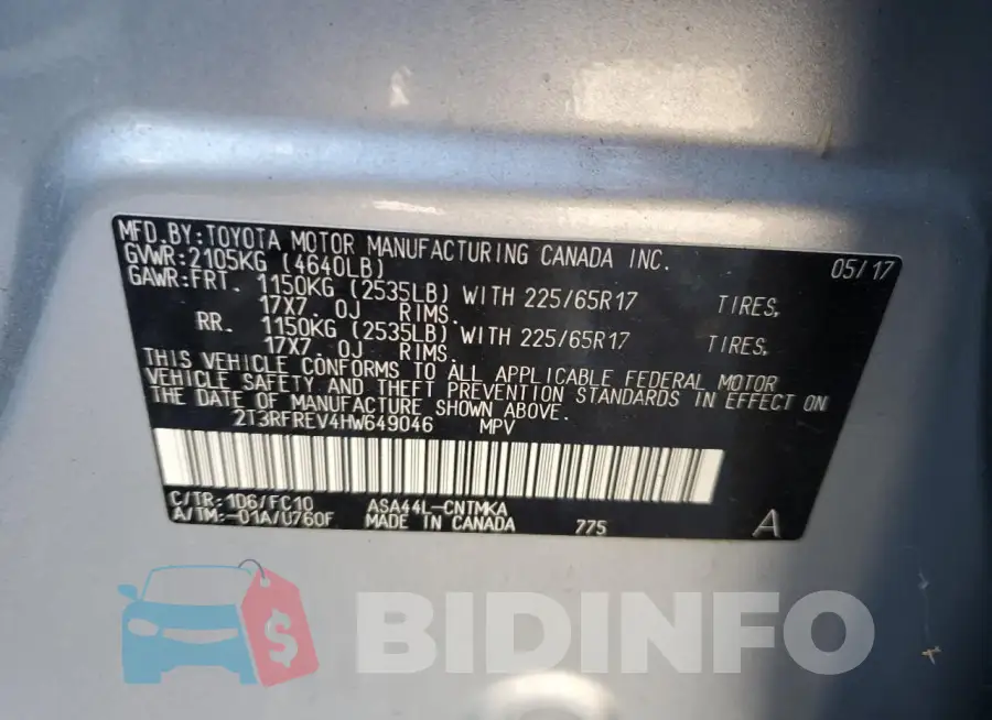 2T3RFREV4HW649046 Photo# 13