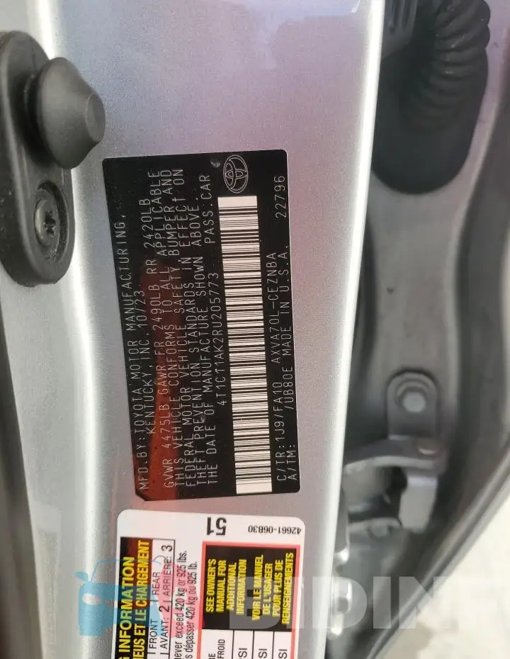 4T1C11AK2RU205773 Photo# 12