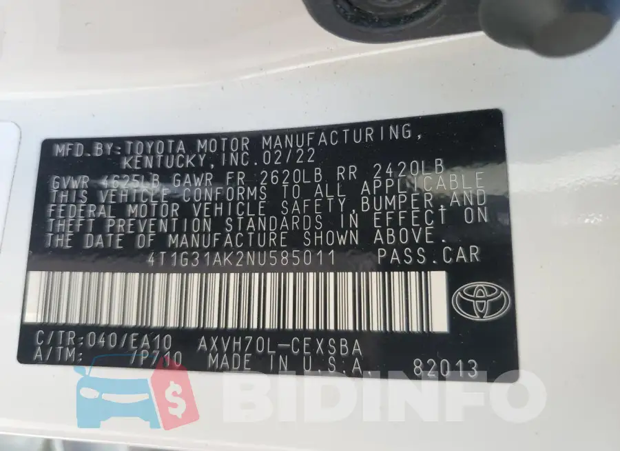 4T1G31AK2NU585011 Photo# 12