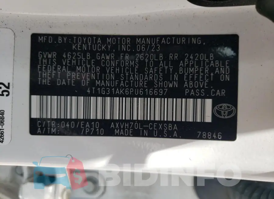 4T1G31AK6PU616697 Photo# 12