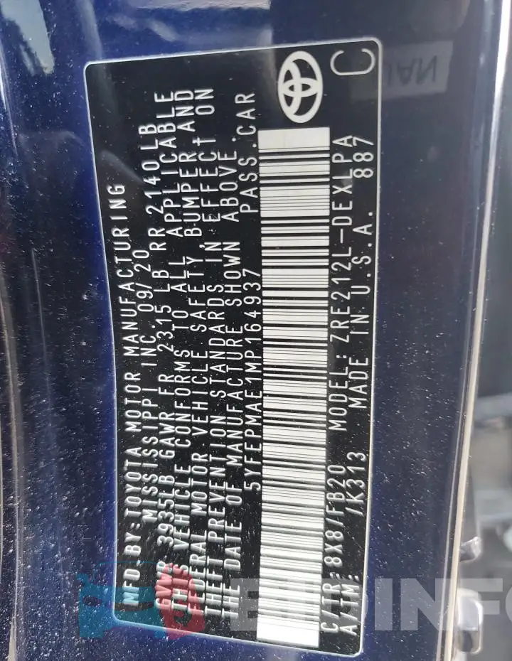 5YFEPMAE1MP164937 Photo# 12