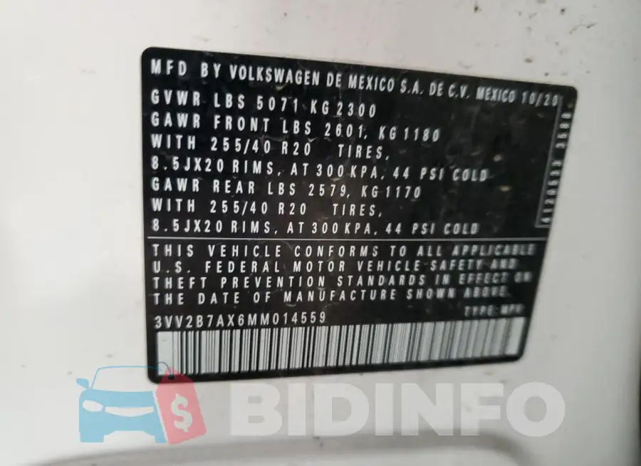 3VV2B7AX6MM014559 Photo# 13