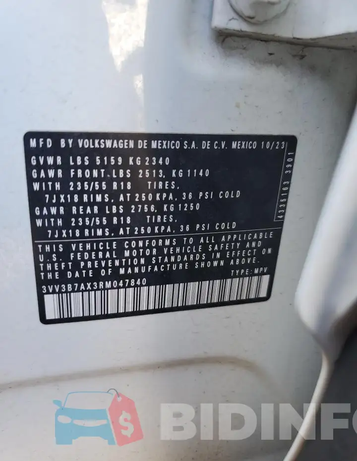 3VV3B7AX3RM047840 Photo# 13