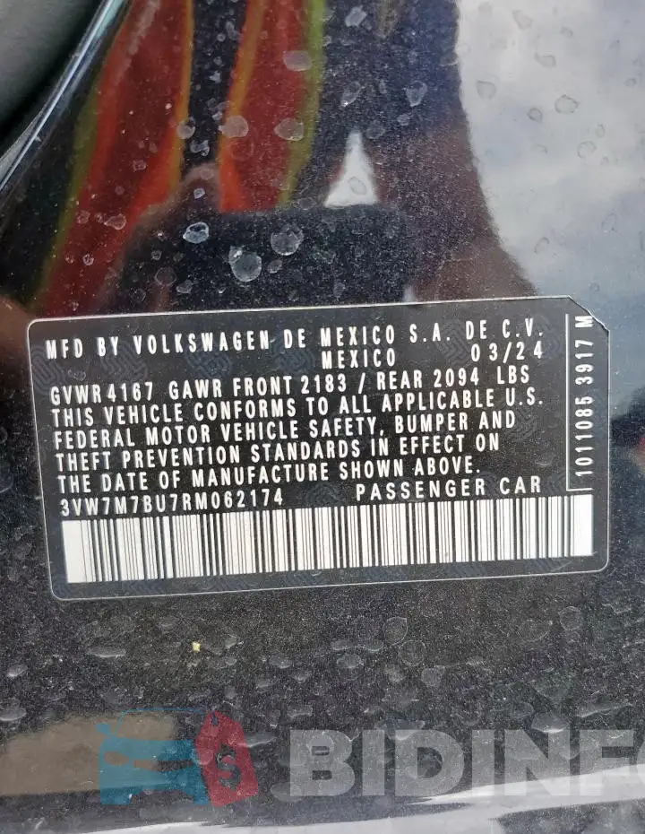 3VW7M7BU7RM062174 Photo# 12
