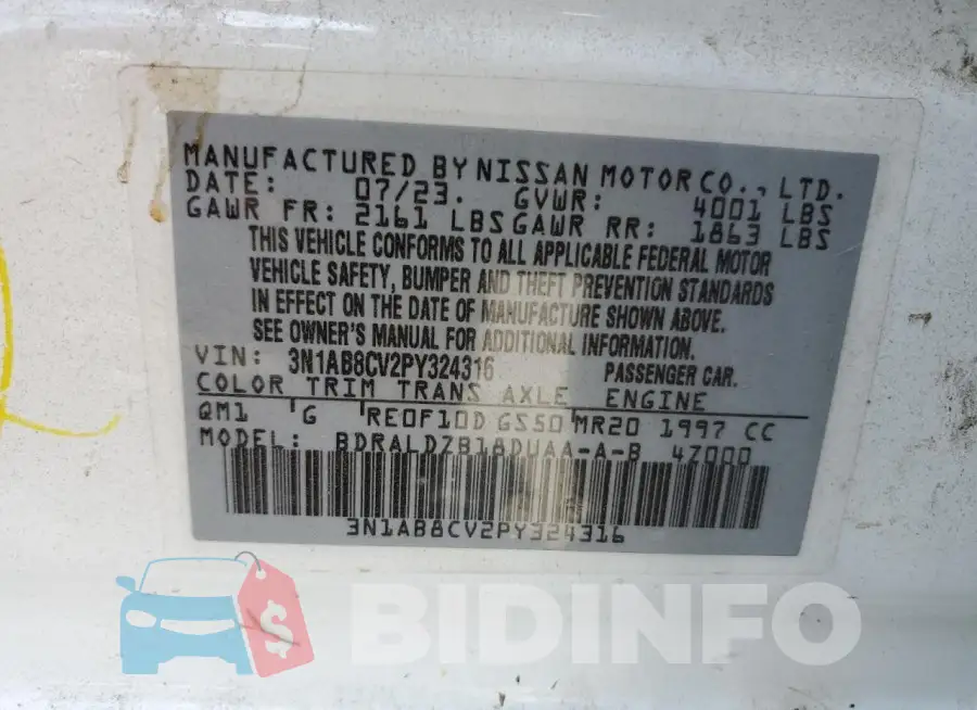 3N1AB8CV2PY324316 Photo# 12