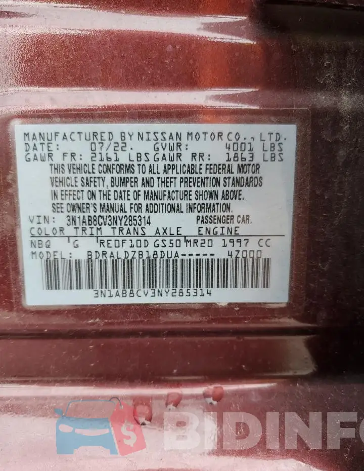 3N1AB8CV3NY285314 Photo# 12