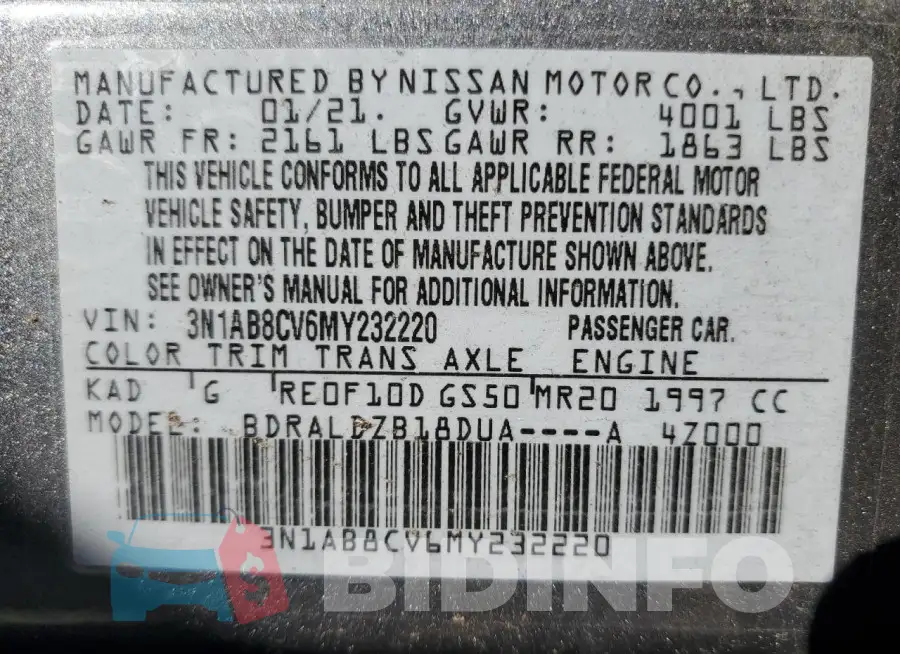 3N1AB8CV6MY232220 Photo# 13