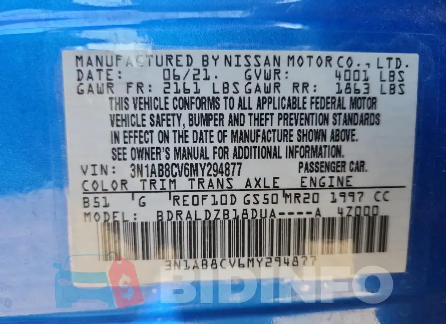 3N1AB8CV6MY294877 Photo# 12