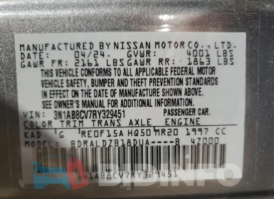 3N1AB8CV7RY329451 Photo# 12