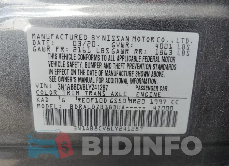 3N1AB8CV8LY241287 Photo# 12