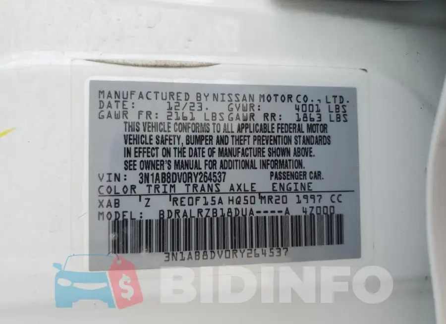 3N1AB8DV0RY264537 Photo# 13