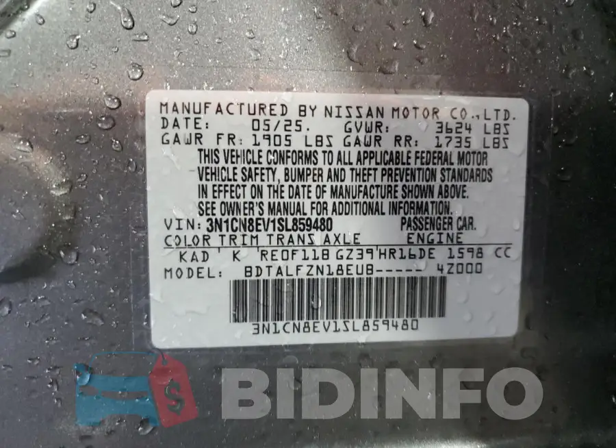 3N1CN8EV1SL859480 Photo# 13