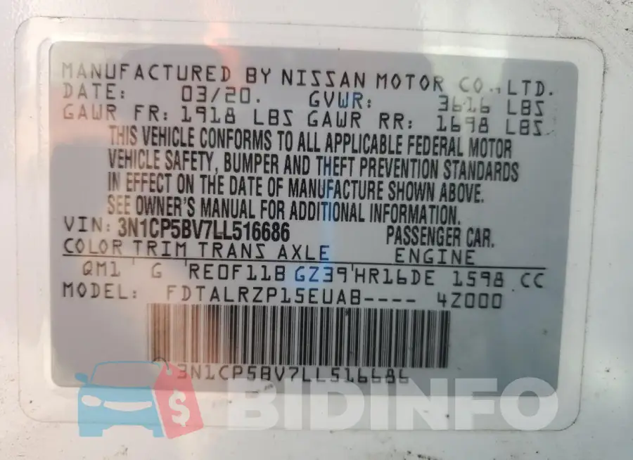 3N1CP5BV7LL516686 Photo# 13