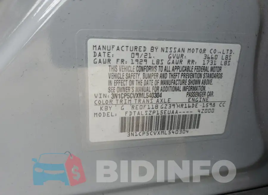 3N1CP5CVXML540304 Photo# 13