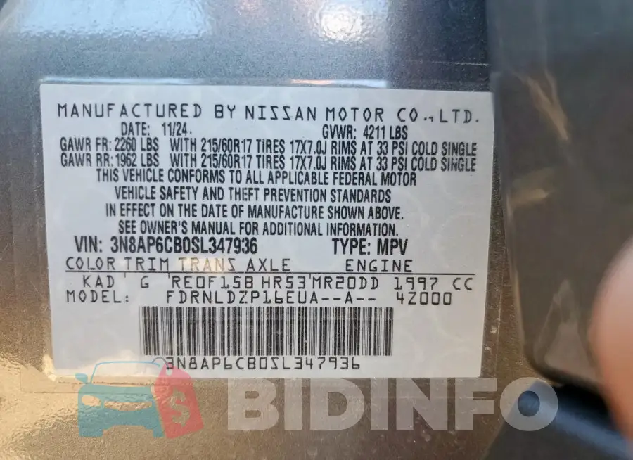 3N8AP6CB0SL347936 Photo# 14