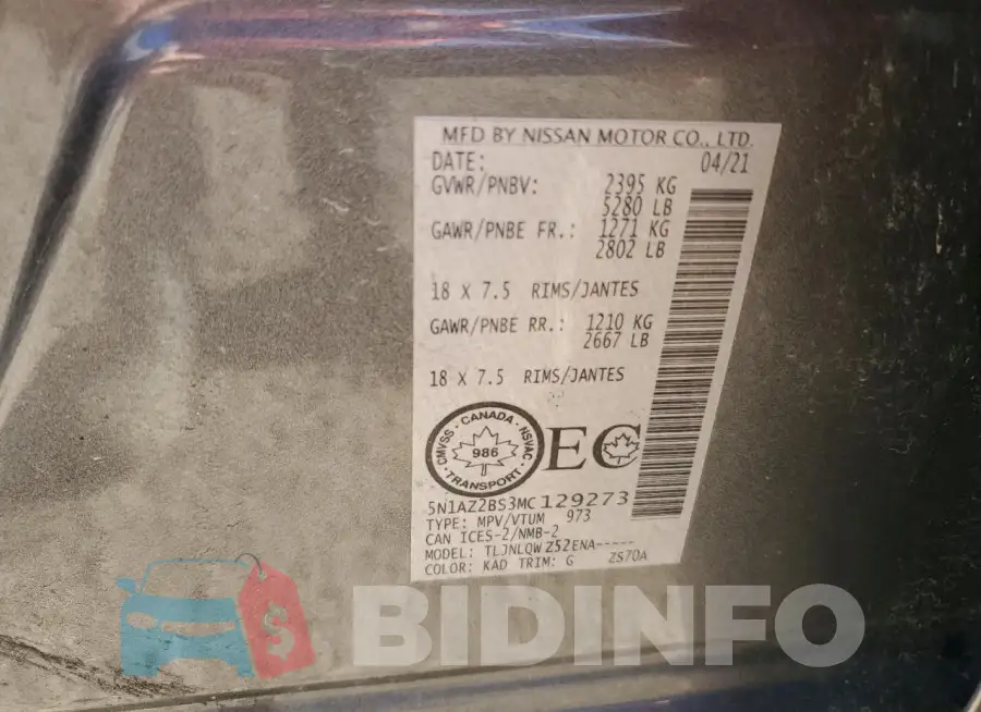 5N1AZ2BS3MC129273 Photo# 13
