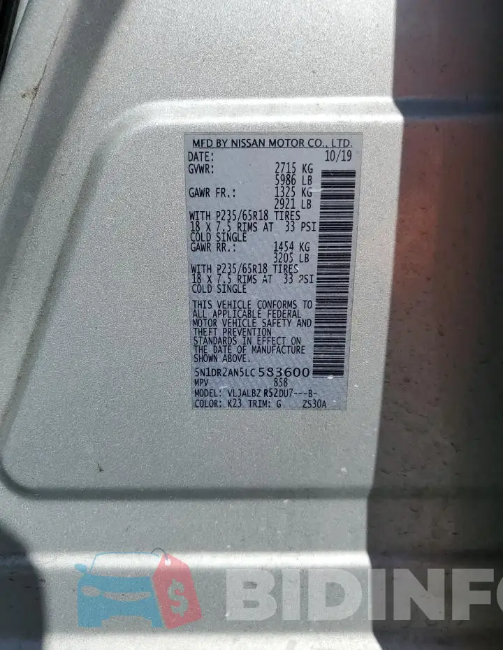 5N1DR2AN5LC583600 Photo# 13