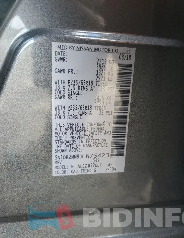 5N1DR2MM9JC675423 Photo# 13