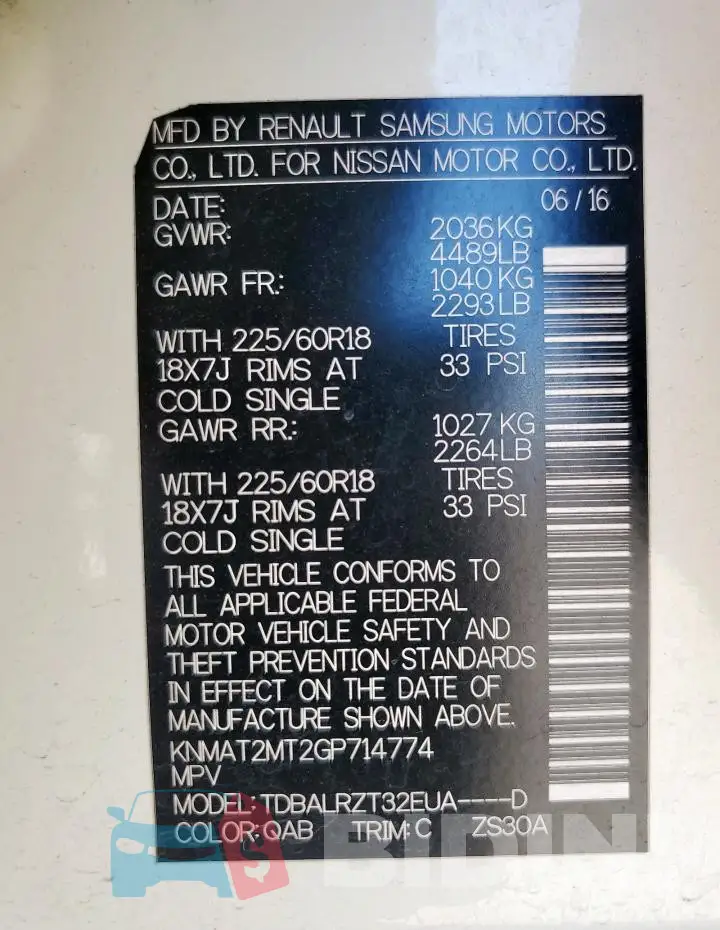 KNMAT2MT2GP714774 Photo# 13